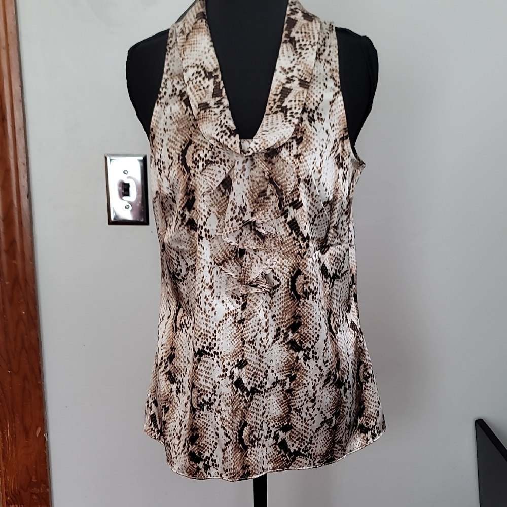 White House Black Market  Snakeskin Sleeveless Blouse